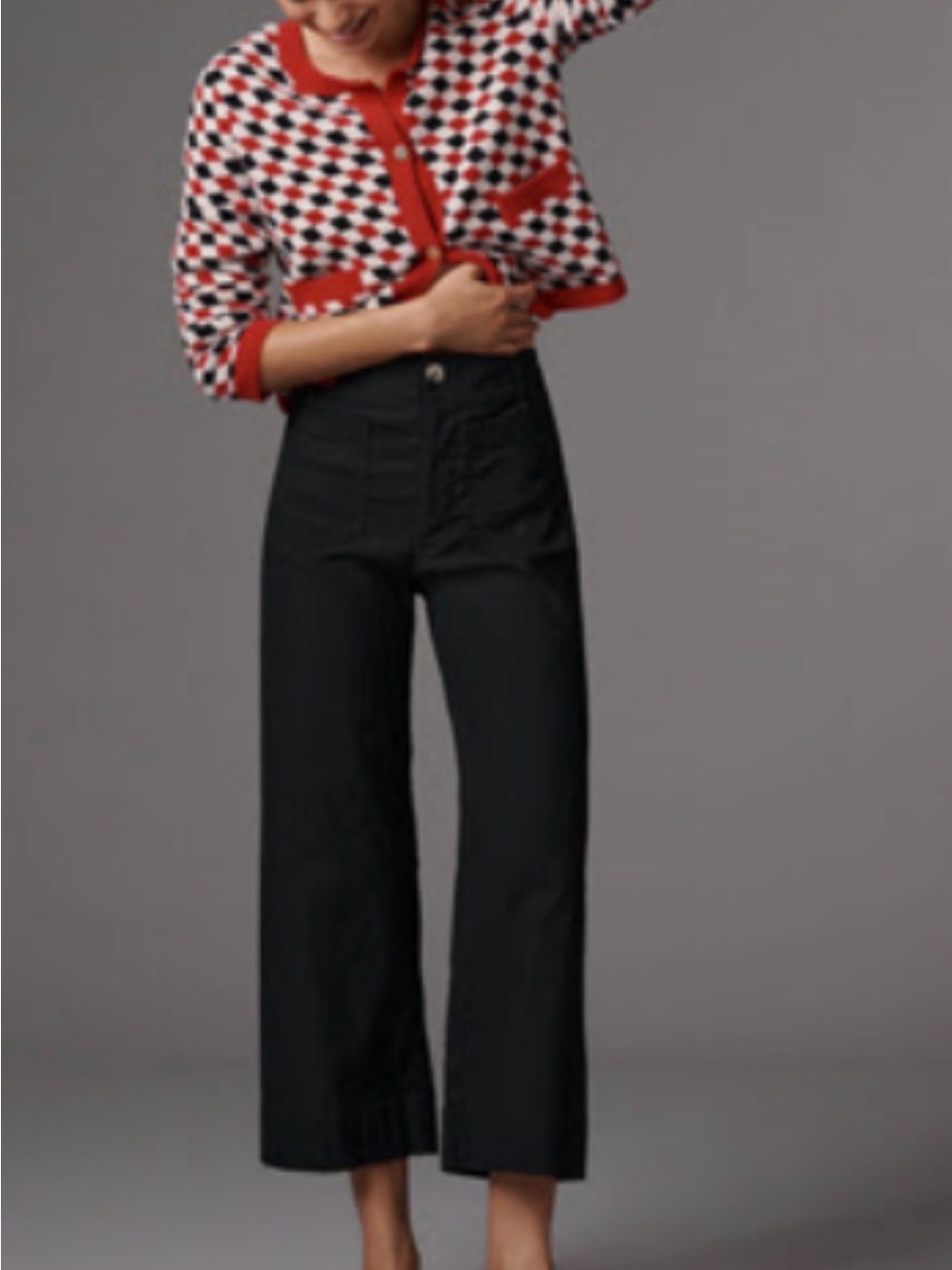 Maeve Colette High-Rise Wide-Leg Women's Black pants
